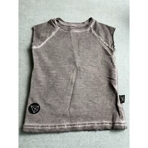 Nununu Terry Muscle Cut Off Tank Top in Gray 12-18 Months